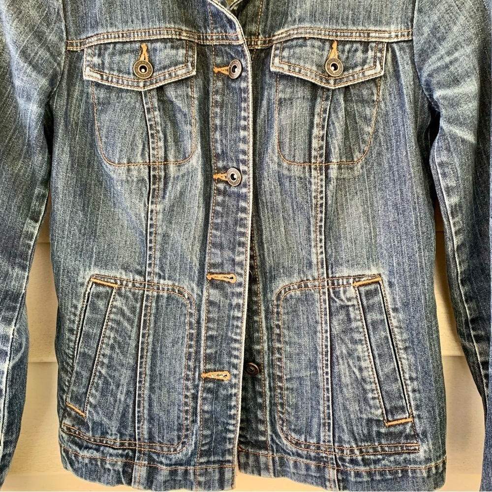 Tommy Hilfiger Dark Wash jean denim jacket women's size XS EUC - Picture 2 of 7